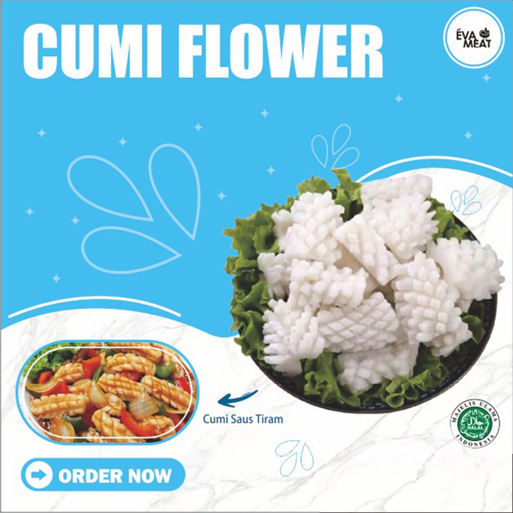 Cumi Flower / Cumi flower Kupas/ Daging Cumi Flower / Squid Flower / Cumi Flower Bandung