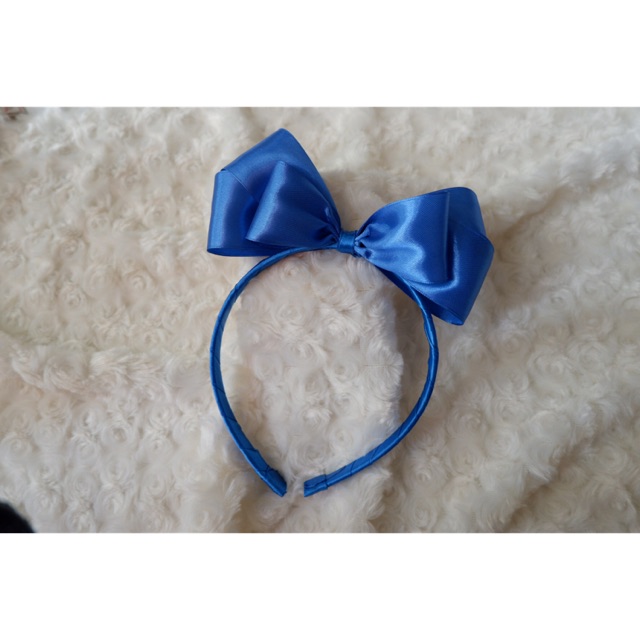 Bando pita standing ala princess warna biru / blue