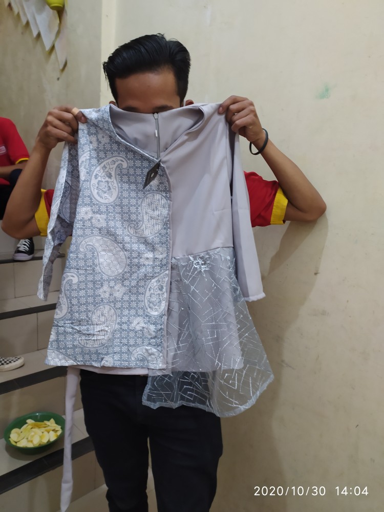 Batik Tunik Shibori Jumputan Terbaru Size M-xl/ Hrb026 Yelbor Navbor / Biru Putih / Original Bel