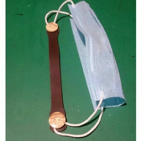 Tali pengait masker hijab/ konektor masker kulit asli