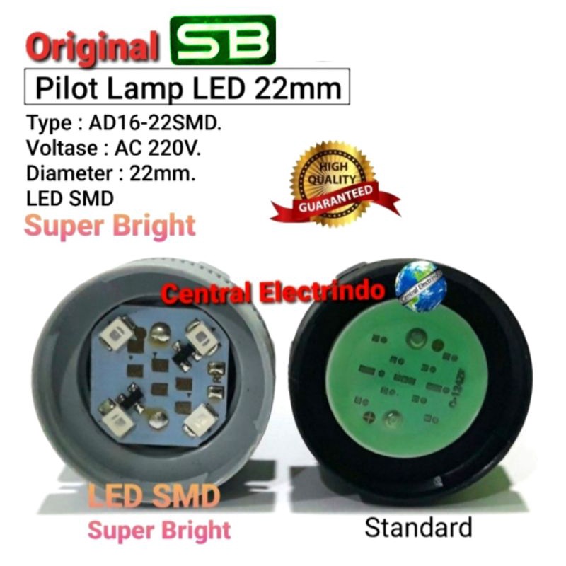 PILOT LAMP LED AD16-22DS 22mm 220VAC SB STANDARD SUPER BRIGHT.