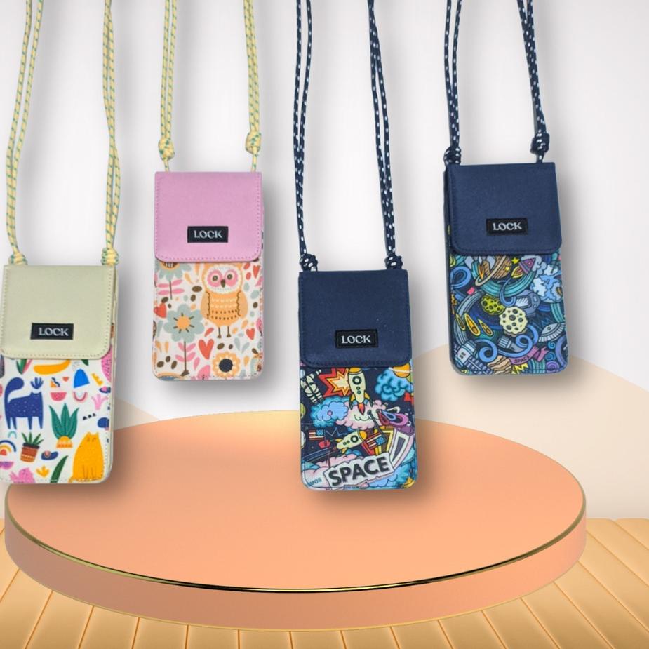 Buat Anda✔️ Dompet HP ID Card Holder Hanging Phone Wallet Kalung Gantung Leher Multifungsi Wanita Pr