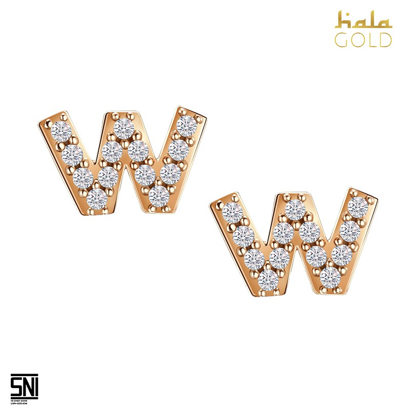 

Dominique Jewellery-Anting Hala Gold Prilly's Lop U Co. Alphabet W kadar 75.5 SNI 3AZ0398