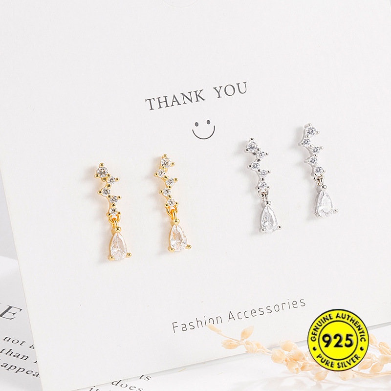 Anting Gantung Sterling Silver 925 Model Tetesan Air Anti Air Dapat Berubah Warna Untuk Wanita U1019