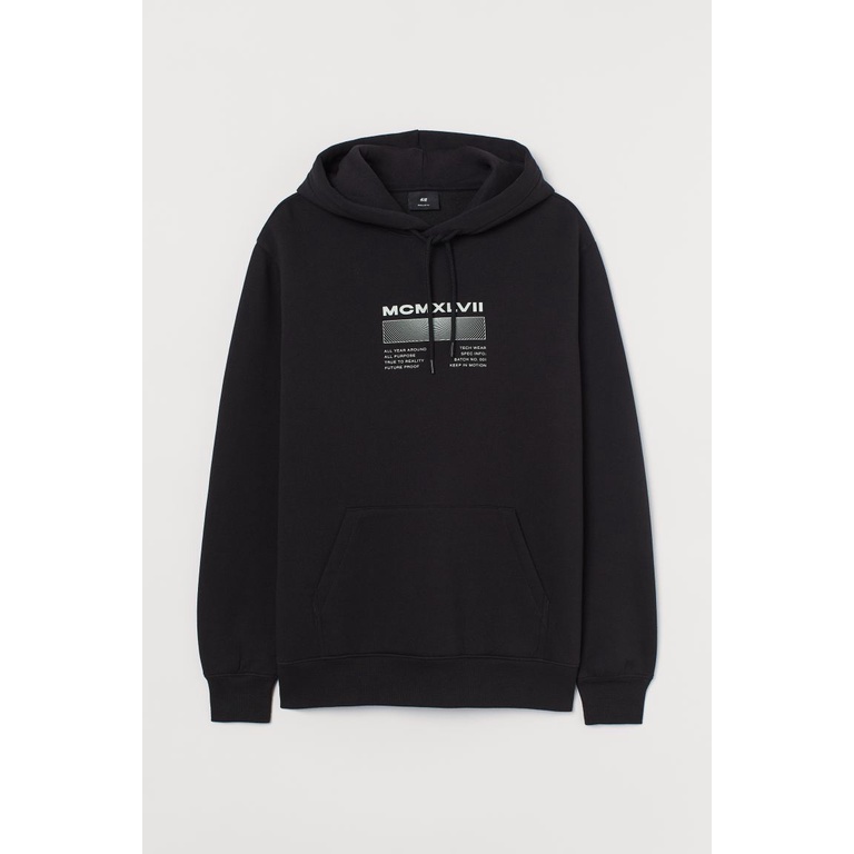 Hoodie MCMXLVII Romawi Crewneck MCMXLVII hoodie sweater pria wanita hitam