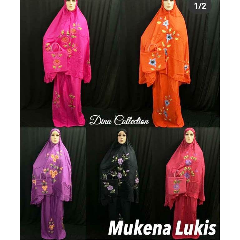 Mukena Lukis bali bahan Adem Lembut