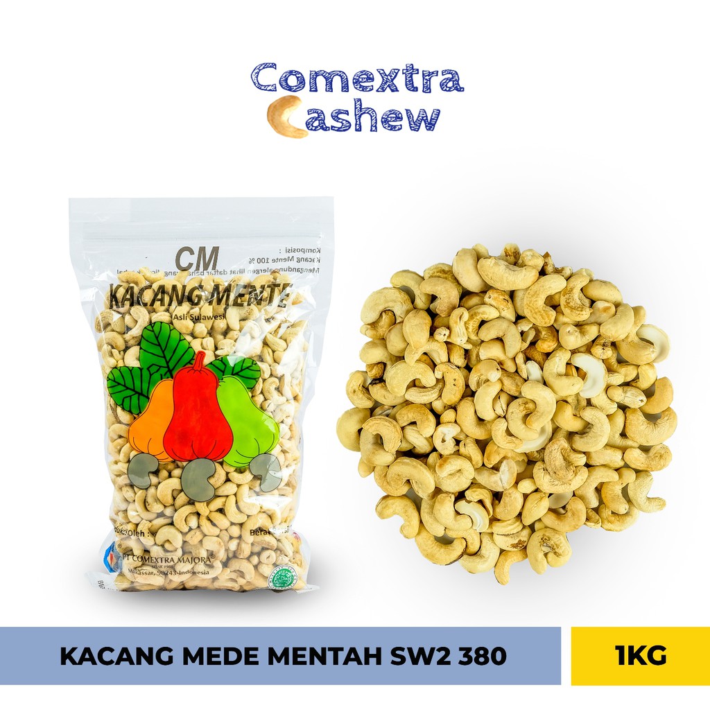 

Kacang Mede Comextra Mentah Utuh SW2 380 1 Kg - Cashew Kernel Kacang Mente / Mete Comextra Majora