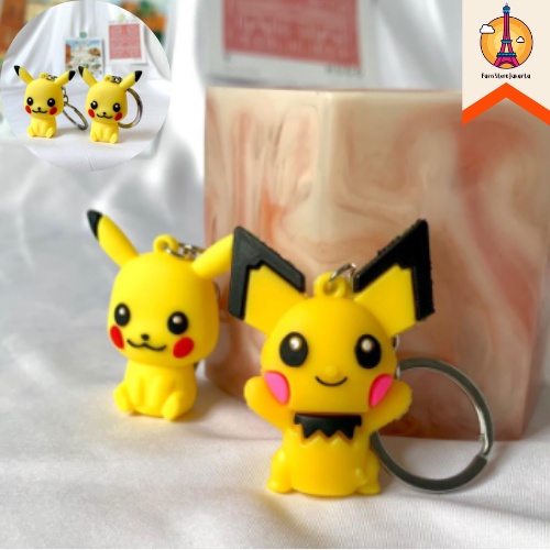 Gantungan Kunci Pikachu Pichu Raichu Pokemon Lucu Imut Keychain Funny Fancy Best Gift Present For Bi