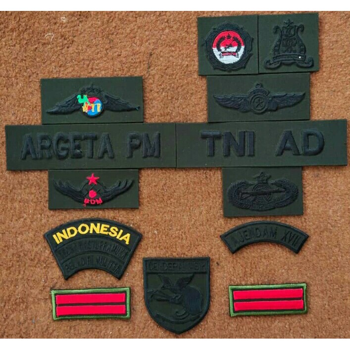 Bordir papan nama PDL TNI