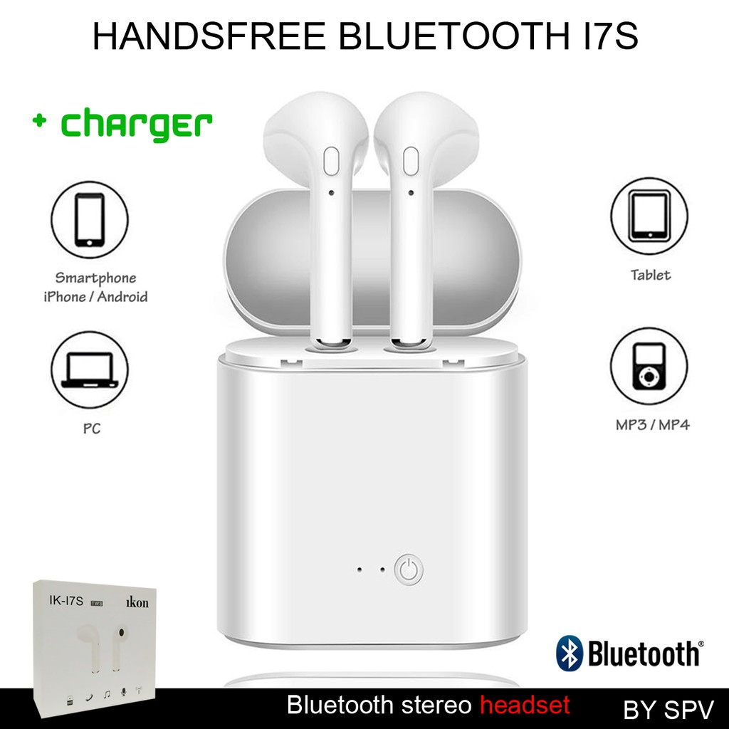 HEADSET BLUETOOTH I7S TWS/HANSFREE WIRELESS/EARPHONE/MEGA BASS-CENTRAL COM -14455-3