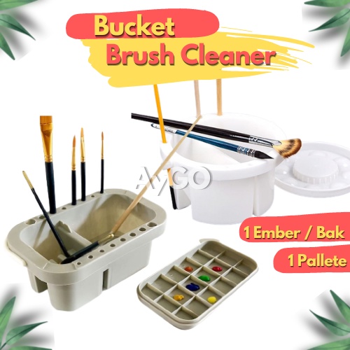 

BAK / EMBER CUCI KUAS LUKIS / BRUSH CLEANER BUCKET / BAK PENCUCI KUAS MULTIFUNGSI