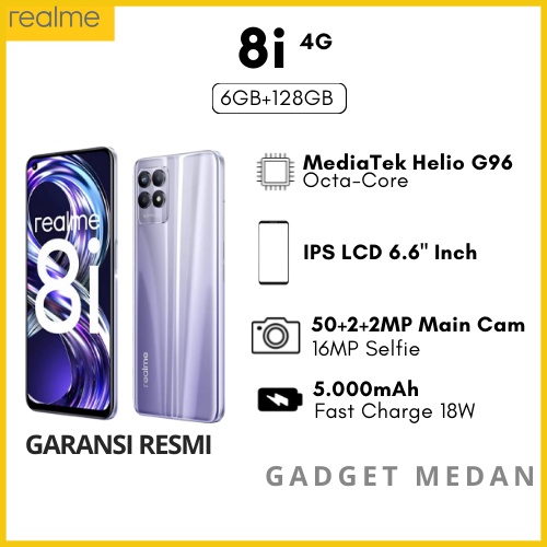 HP Realme 8I 4G RAM 6/128 GB Garansi Resmi- Gadget Medan