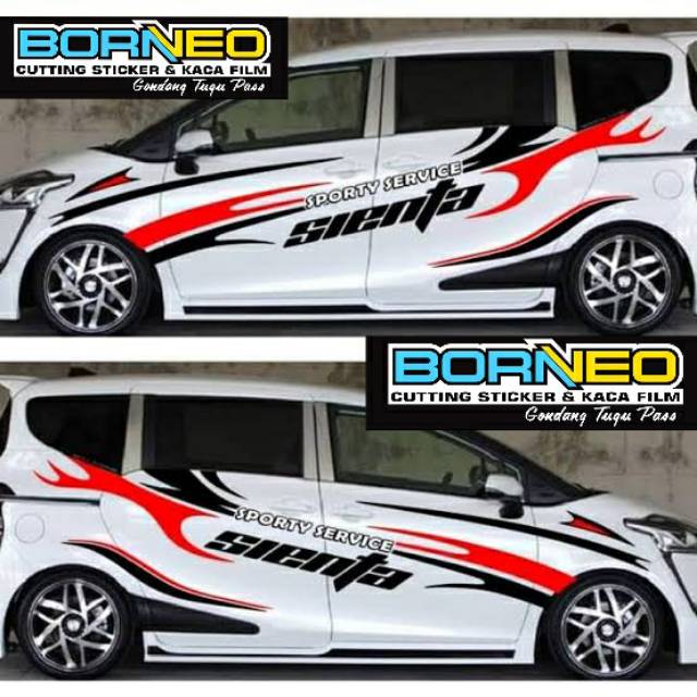 Sticker cutting mobil toyota sienta