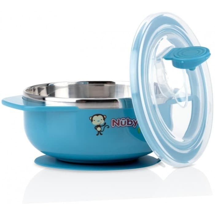 Nuby Stainless Steel Suction Bowl 6m+ (Tersedia varian warna)