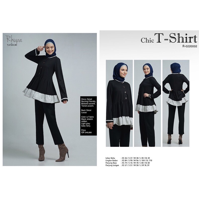 Tunic Bu Tuneeca T-Shirt Rhupa by Tuneeca R-0220002 Size S  XL