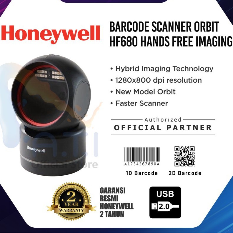 HONEYWELL ORBIT HF 680 | HF680 | HF-680 2D BARCODE SCANNER HAND FREE IMAGING