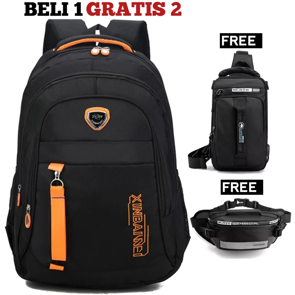 DT123 - BUY 1 GET 2 - Tas Pria ZB RDN 069 Distro Raindoz Bandung Ransel Punggung Backpack Cowok Keren Sek BRAN NB-Tp BJ