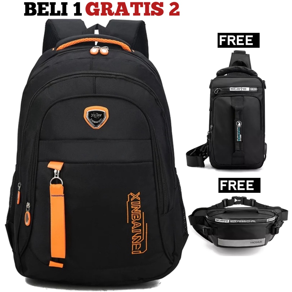 DT123 - BUY 1 GET 2 - Tas Pria ZB RDN 069 Distro Raindoz Bandung Ransel Punggung Backpack Cowok Keren Sek BRAN NB-Tp BJ