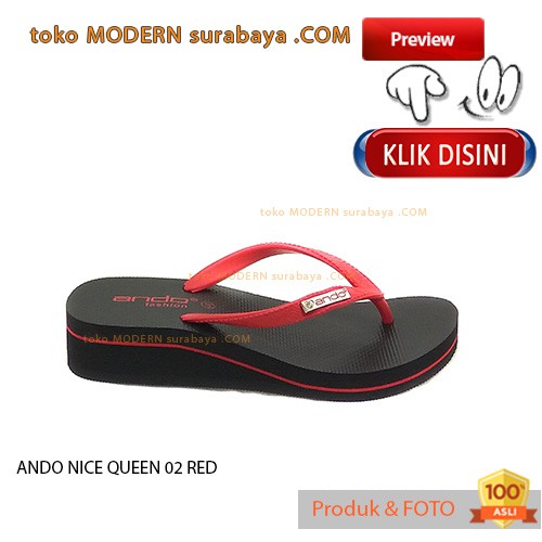 ANDO NICE QUEEN 02 RED sandal jepit wanita flip flop casual