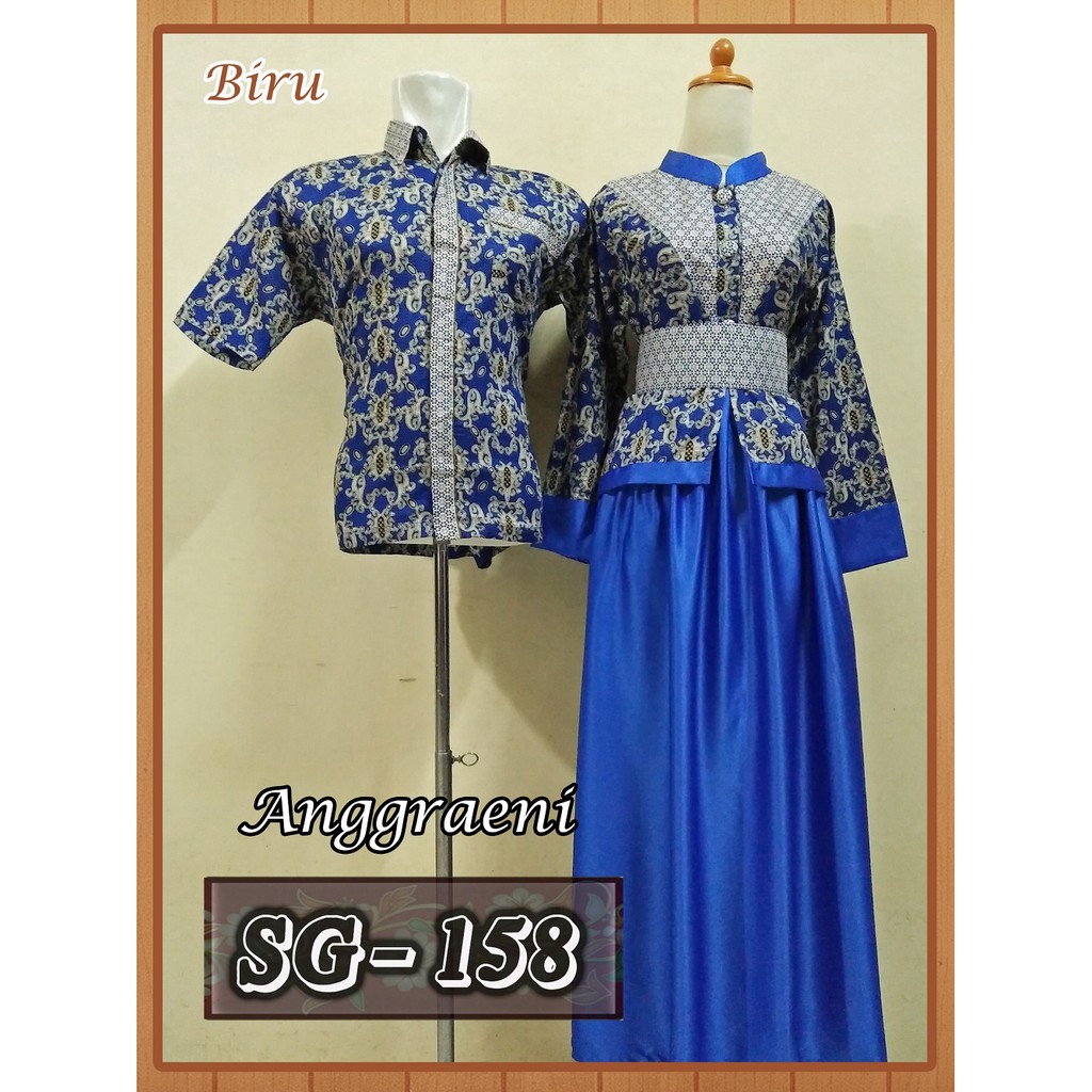 Sarimbit Gamis Batik/ Batik Couple/ Couple Gamis/  Batik Gamis/  Batik Couple Anggraeni 2