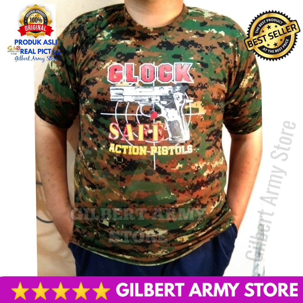 Kaos Loreng Jumbo Gambar Glock Motif Marpat Gilbert Army Store Tshirt Murah Militer jumbo