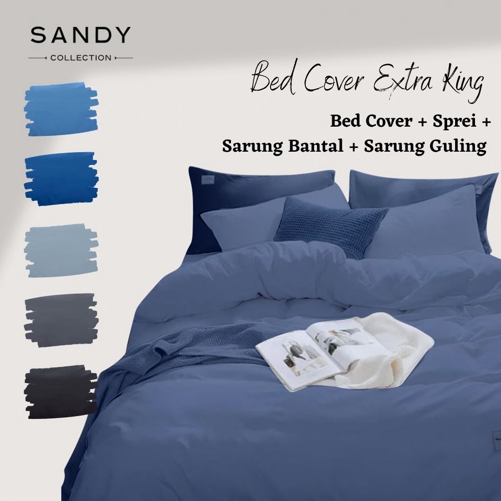 Bedcover Set Sandy Collection Kain Disperse Polos Extra King Ukuran 200 x 200