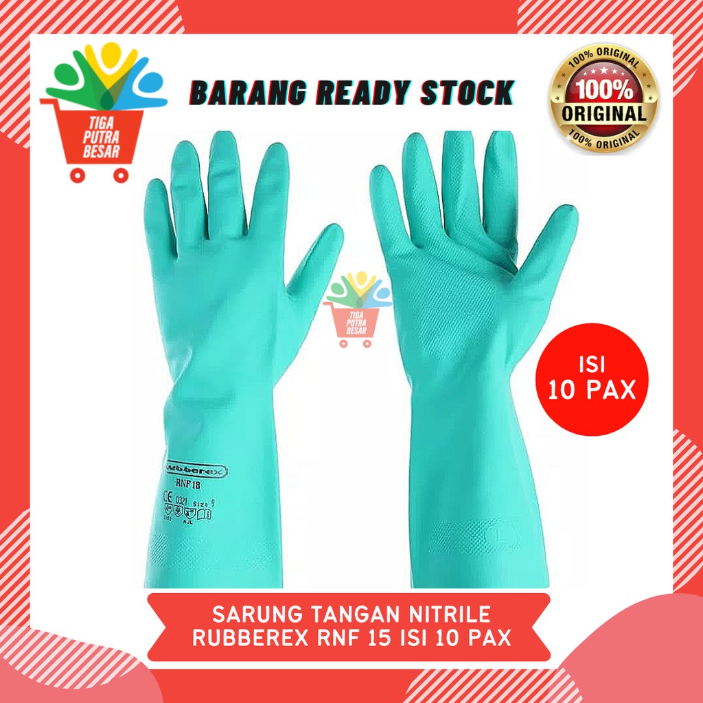 SARUNG TANGAN SUPER NITRILE RUBBEREX RNF 15 ISI 10 PAX