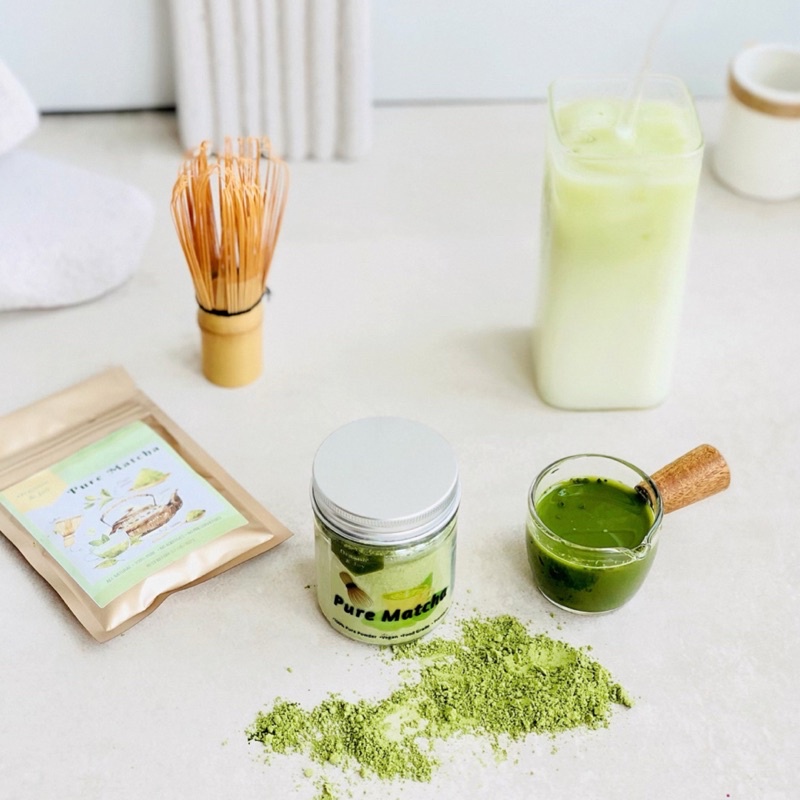 Organic&amp;Joy •Pure Uji Matcha Powder/ Bubuk matcha murni (Tanpa gula/creamer/susu, Matcha asli bukan green tea,bisa untuk baking juga)