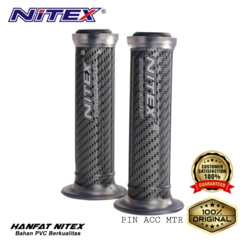 HANDFAT HANGRIP NITEX CARBON MODEL HARRIS UNTUK SEMUA MOTOR UNIVERSAL PRODUK 100% SESUAI IKLAN