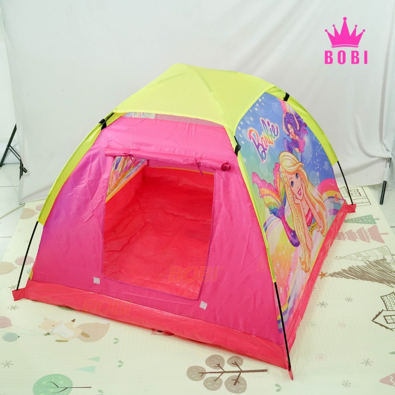 Tenda Anak Bermain Camping Indoor Outdoor / Tenda Camping Anak/ Tenda Praktis Motif Spiderman,Barbie