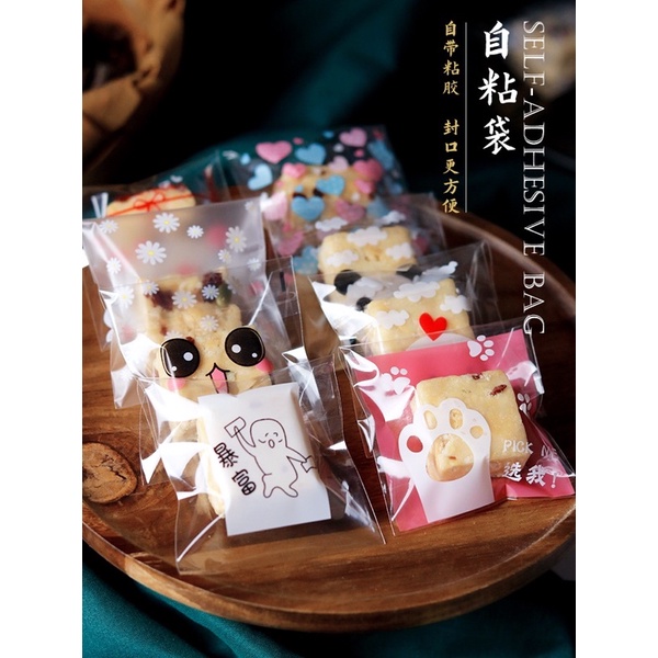 Plastik Packing cookies 1 Motif lucu 7x7 cm kemasan kue lucu unik goddie bag plastik cookies