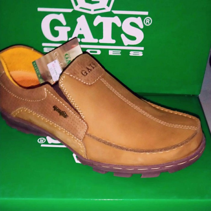 Sepatu kulit Gats TO 2203 camel sepatu casual pria original - Cokelat - camel, 38 real pict