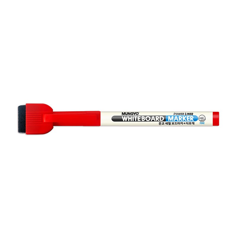 

Mungyo Official - Whiteboard Marker with Eraser and Magnet Red / Spidol Wipe Clean