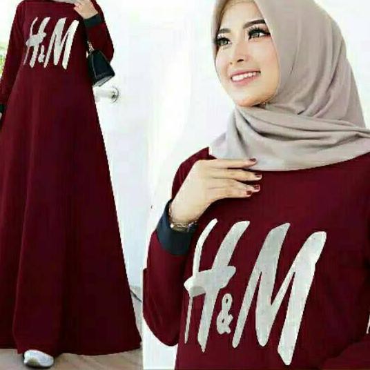 ♔ GAMIS WANITA DEWASA BAJU GAMIS H&M BAHAN KAOS BABYTERRY TEBAL & LEMBUT ♨