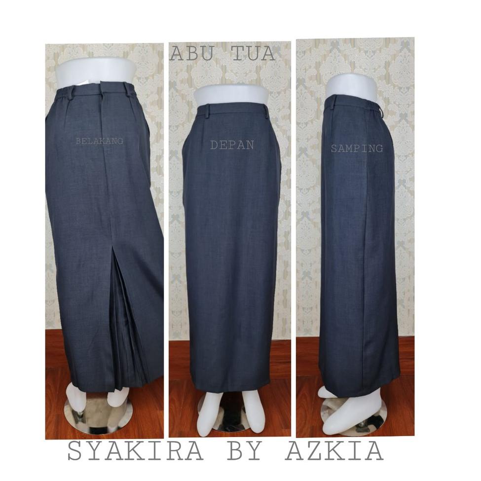 Special Price //u95➛ Rok Span Brand Syakira warna merah cabe, abu tua, milo, cokelat susu, khaki, cr