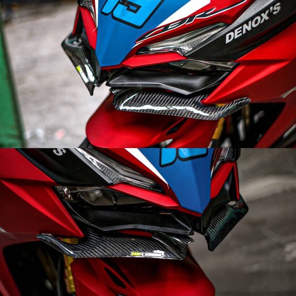 WINGLET R25 NINJA 250 ZX25R AEROX R15V3 CBR150 CBR250RR WINGLET KUMIS AEROFIN WINGLET CARBON KARBON