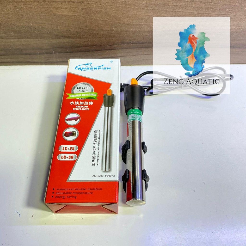 Heater Aquarium Lansenfish 25 Watt – Water Heater Aquarium Otomatis Anti Karat Pemanas Air Ikan By Z