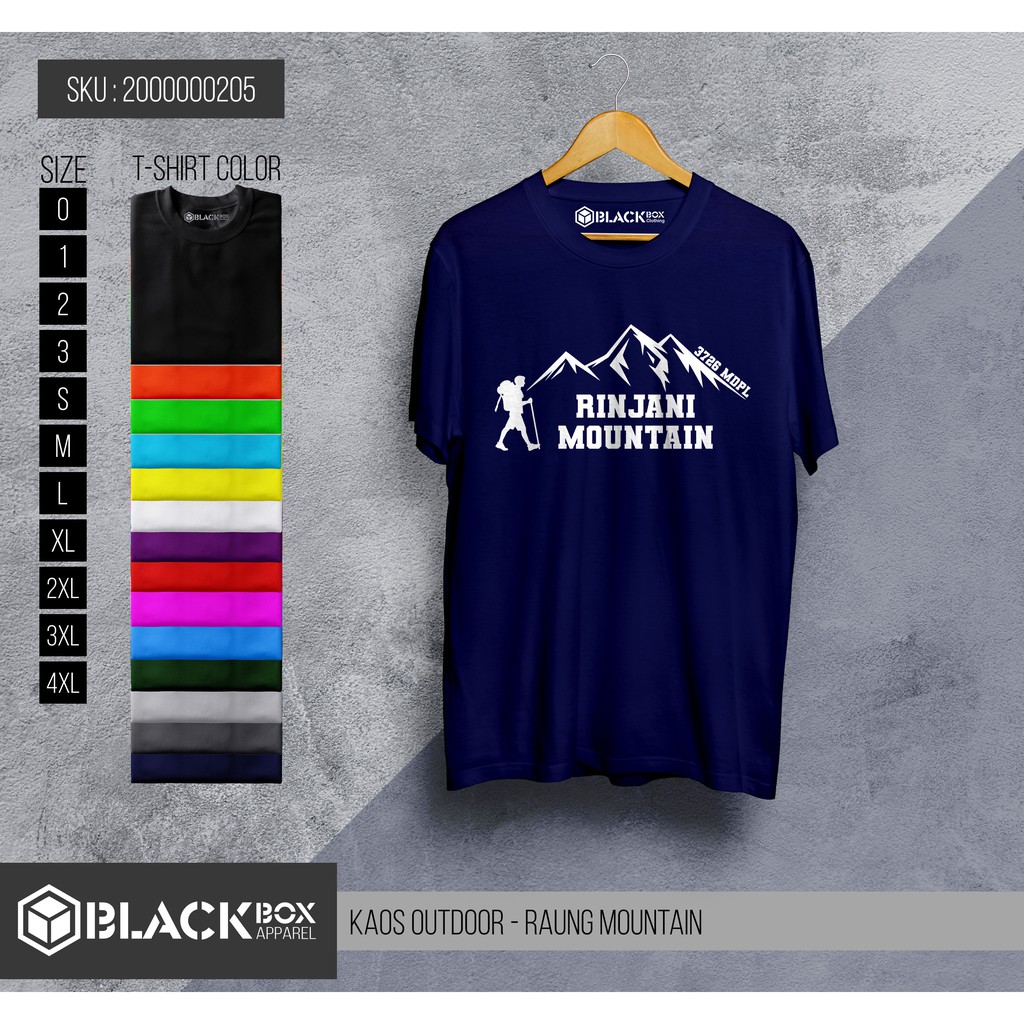 Kaos Distro Gunung Rinjani - Kaos Rinjani Mountain Premium Quality