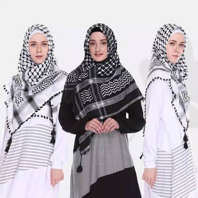 Kerudung Sorban Palestina Hitam