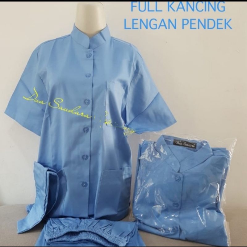 Scrub kerah Shanghai Dua Saudara pendek