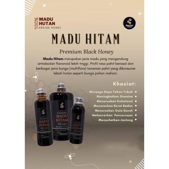 

Madu Hitam Asli BeeZee Premium Black Wild Honey Original Grosir Murah