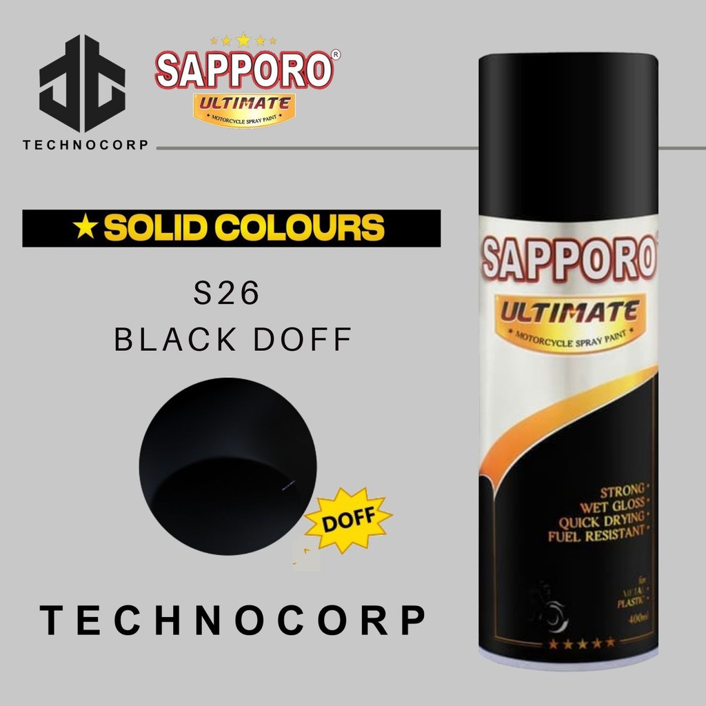 Cat Semprot SAPPORO ULTIMATE S26 BLACK DOFF / HITAM DOFF BURAM