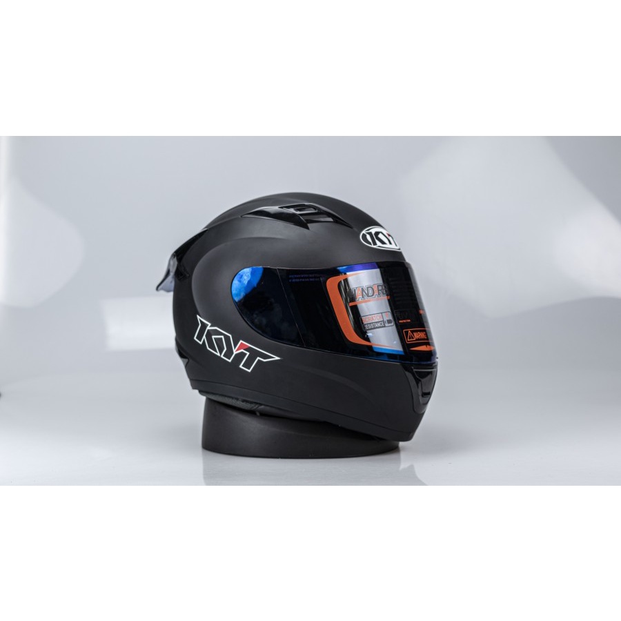 KYT HELM R10 BLACK MATT +VISOR IRIDIUM +SPOILER R10 - VISOR SILVER, SPOILER BLACK