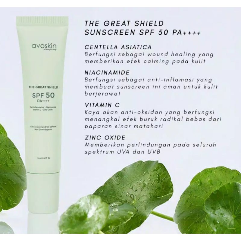 Avoskin Suncreen The Great Shield SPF 50 PA+++ (30ml) (sale)