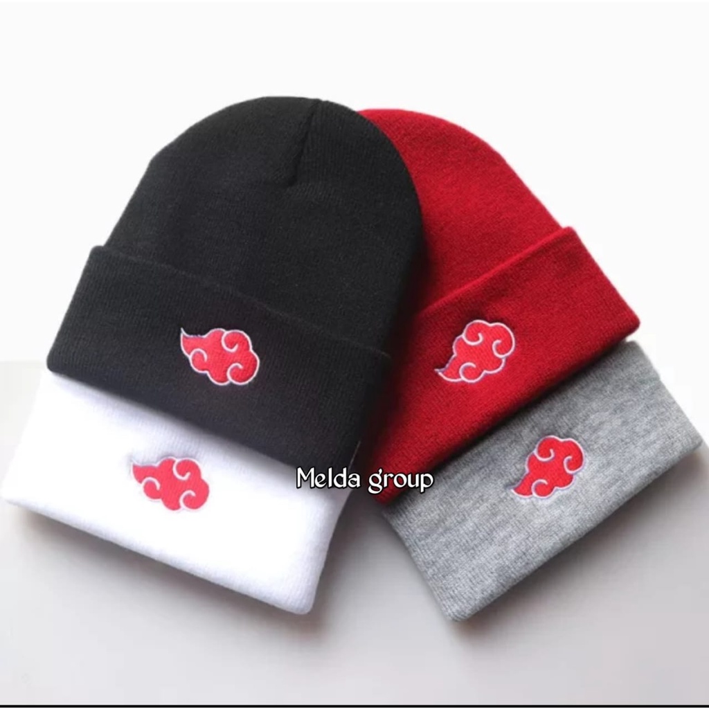 Topi Kupluk Beanie Hat Boridir Akatsuki Kupluk Anime Naruto Terbaru