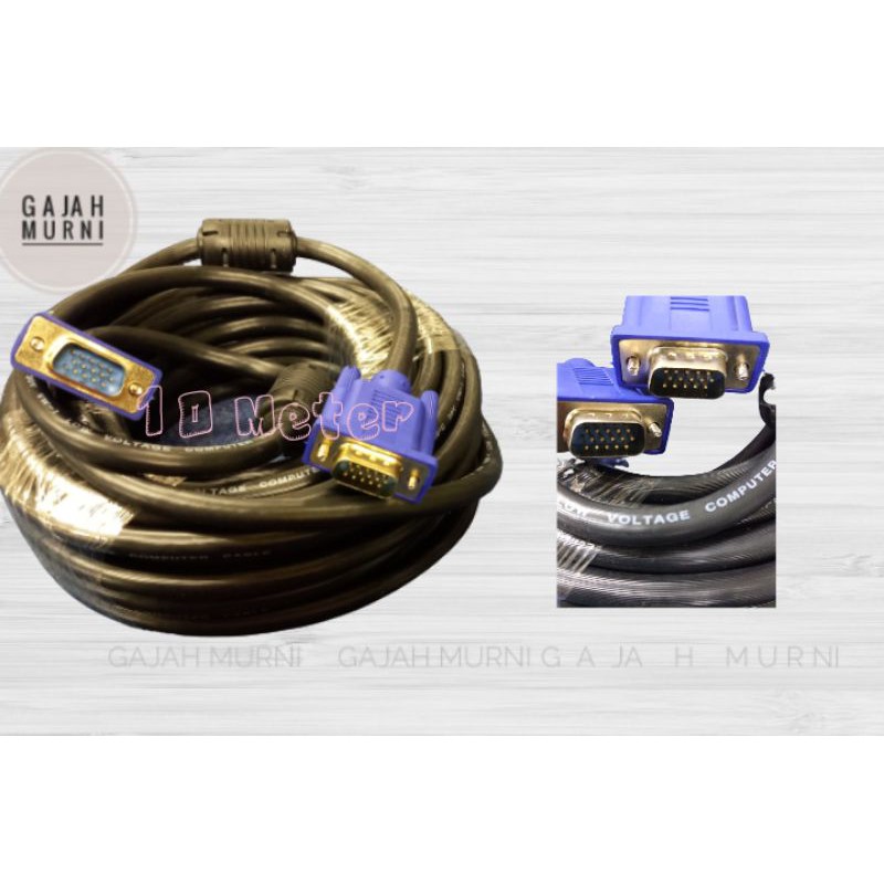 Kabel VGA 10 Meter Gold Plate Male to Male