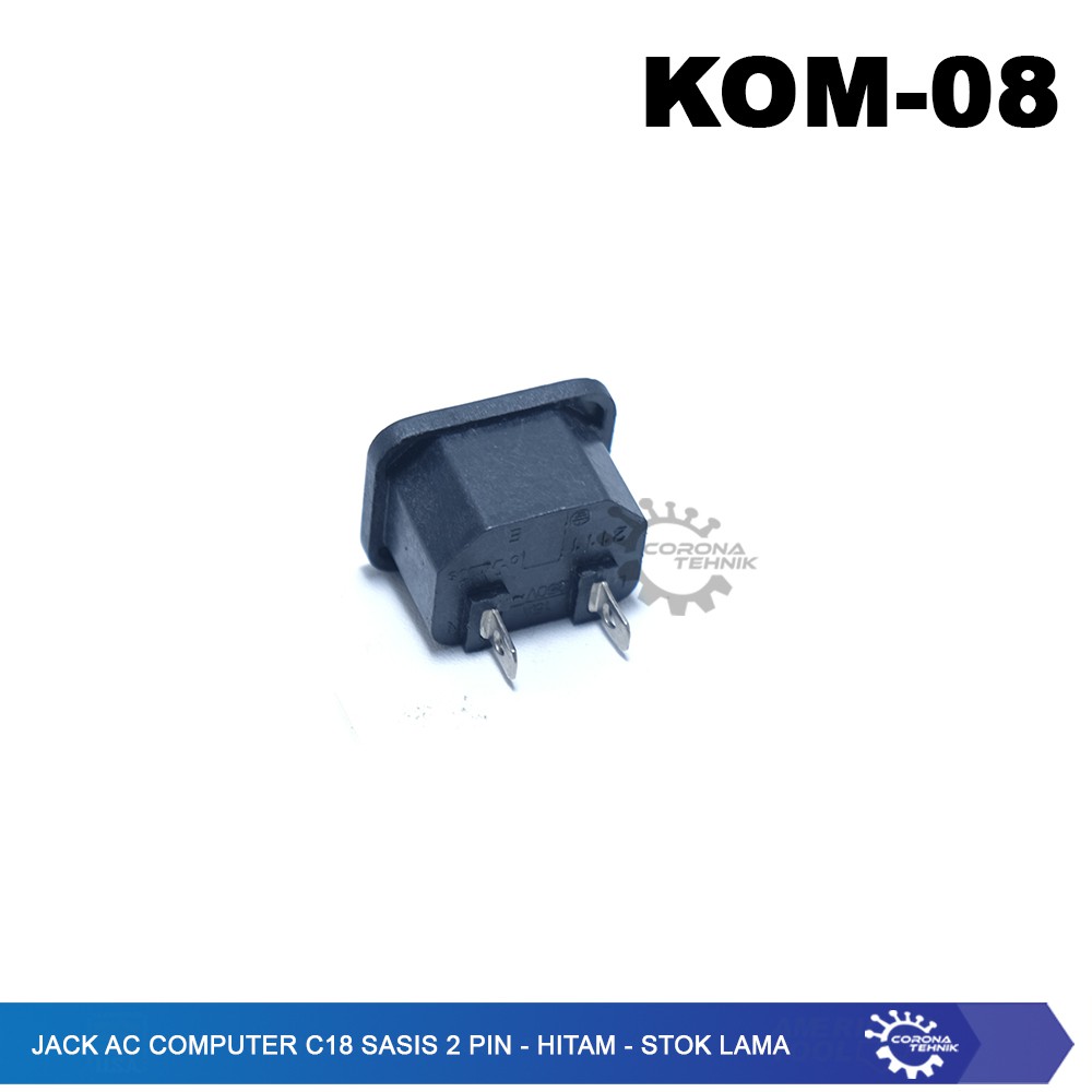 Jack AC Computer C18 Sasis 2 Pin - Hitam - Stok Lama