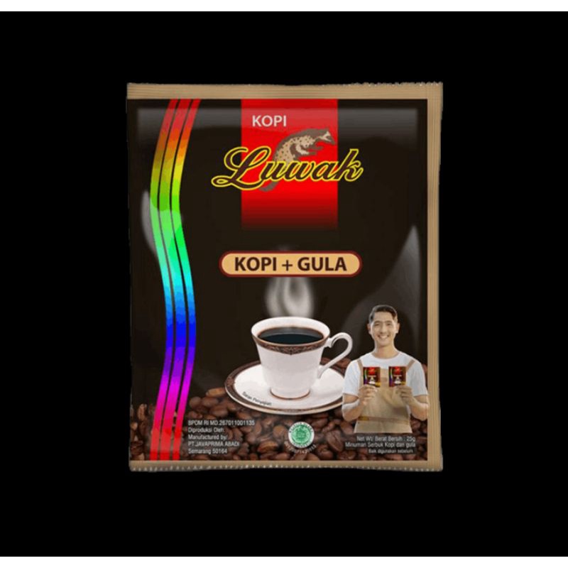 Kopi LUWAK HITAM + gula 20 x 25gr