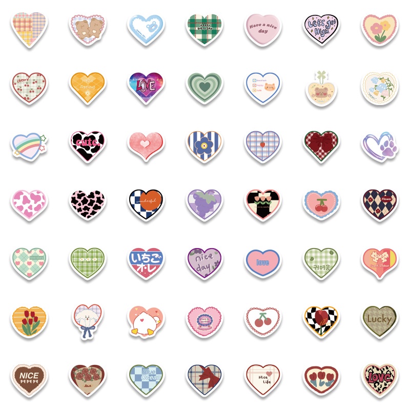 100pcs / set Stiker Graffiti Love Anti Air Gaya Korea Untuk Dekorasi Koper / Notebook