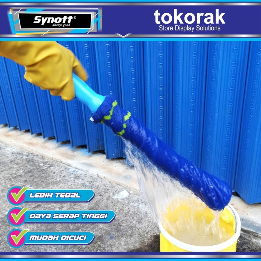 SYNOTT ALAT PEL KAIN MICROFIBER GAGANG STAINLESS TWIST MOP PUTAR KUNCI